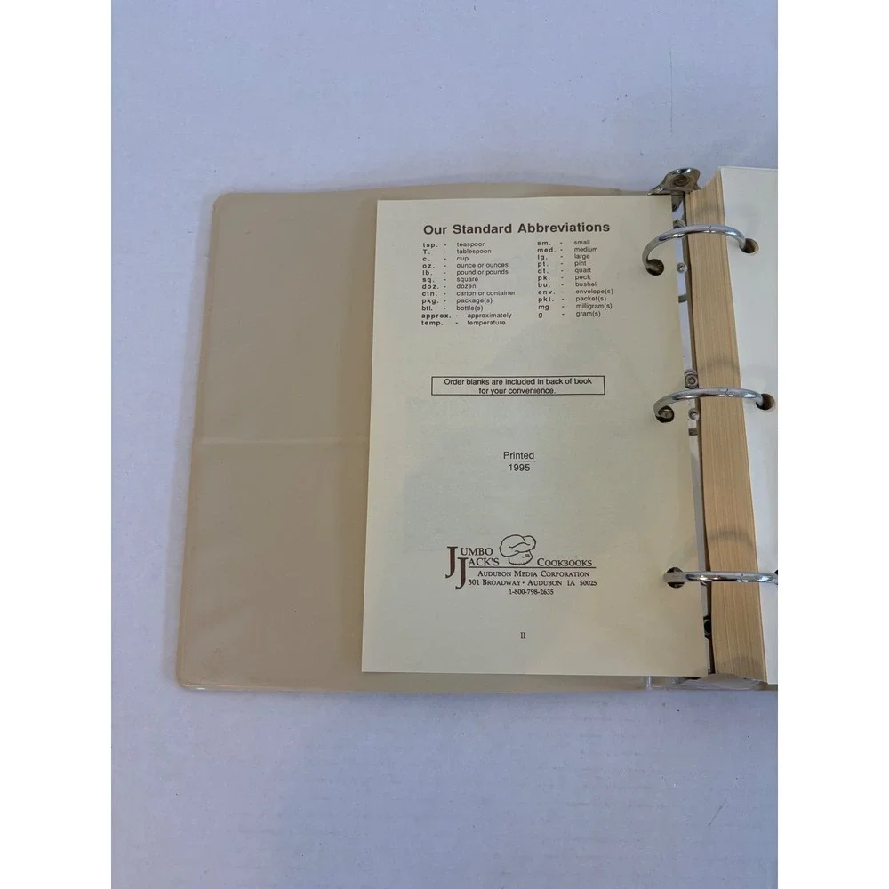 Vintage 1995 Historic Bentonsport Cookbook Iowa Jumbo Jacks 3 Ring Binder